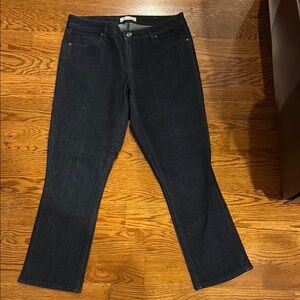 LOFT Women's Dark Blue curvy kick crop Jeans